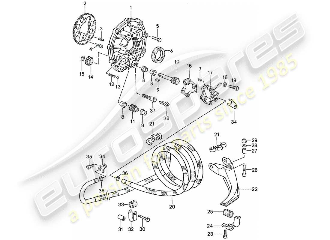 porsche 1990 (944) oil cooling part diagram