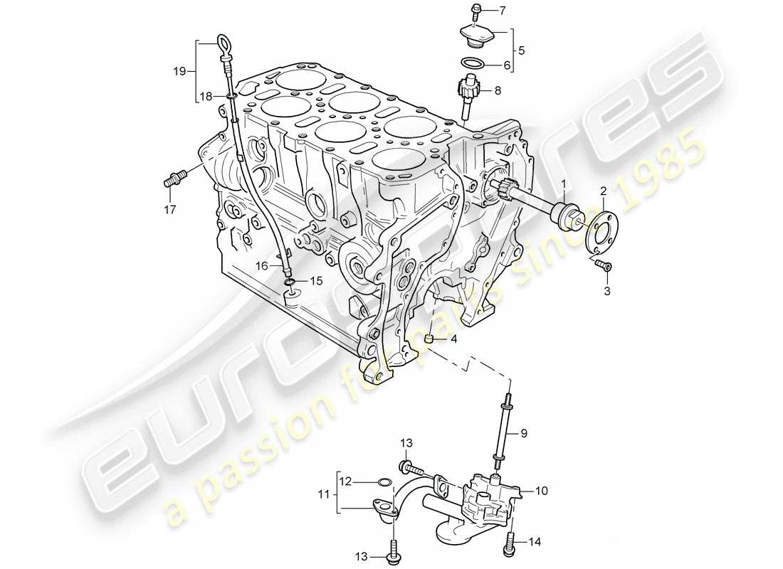 porsche 2004 (cayenne e1 9pa) oil pump part diagram