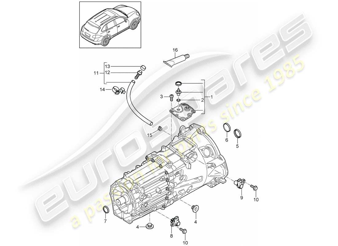 porsche 2015 (cayenne e2 92a) replacement transmission part diagram
