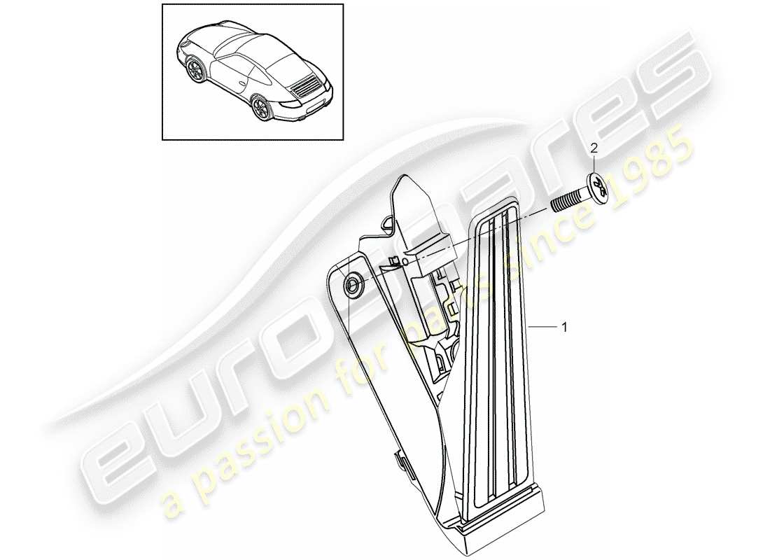 porsche 2009 (997-2) pedals part diagram