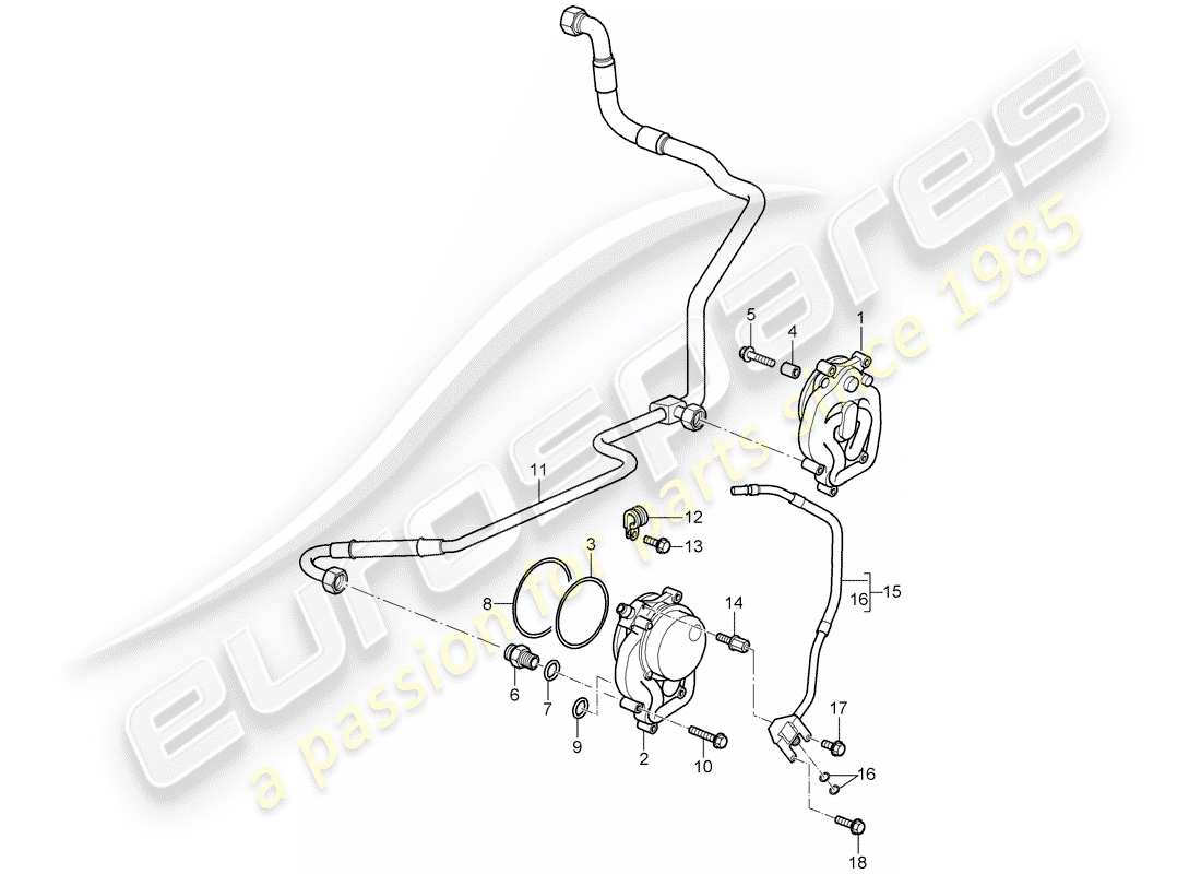 porsche 2007 (997-1 gt3) oil supply part diagram