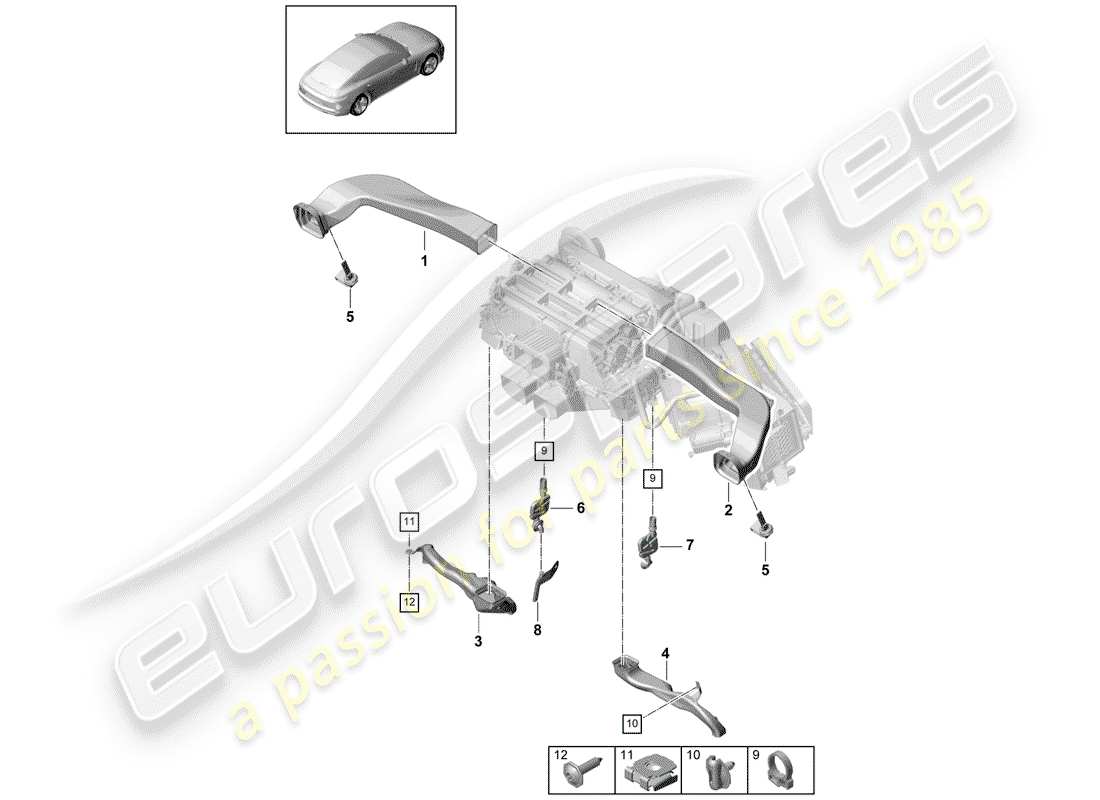 porsche 2017 (panamera 971-1) air duct part diagram
