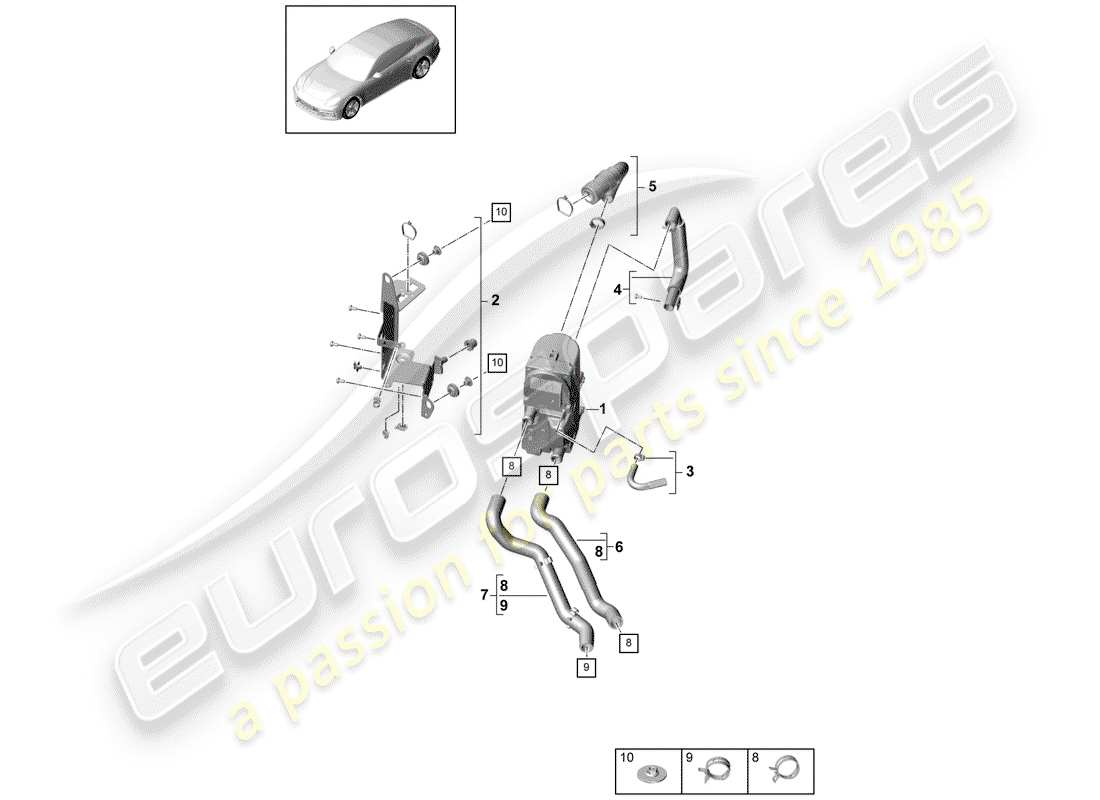 porsche 2020 (panamera 971-1) additional heater part diagram