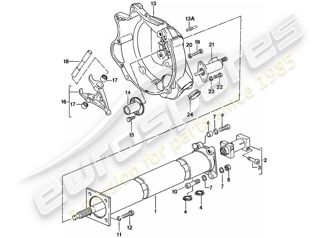 porsche 1976 (924) central tube part diagram