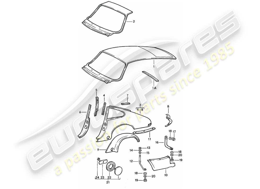 porsche 1980 (911) exterior panelling - to fit use workshop material part diagram