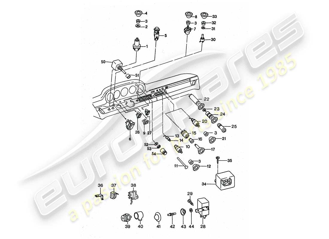 porsche 1975 (911 turbo) switch part diagram