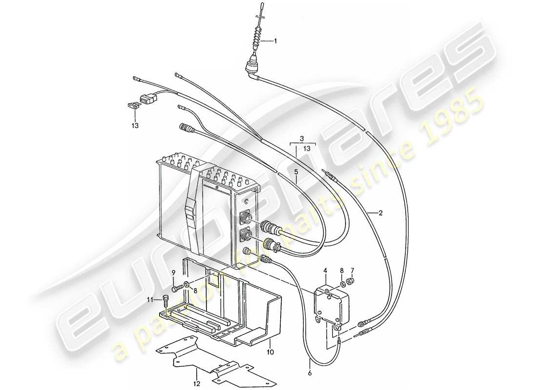porsche 1991 (928) phone preparation part diagram