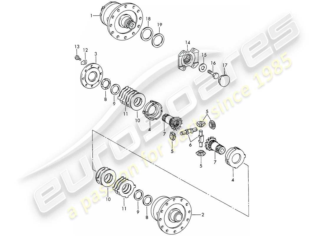 porsche 1966 (911/912) limited slip differential - d >> - mj 1968 part diagram