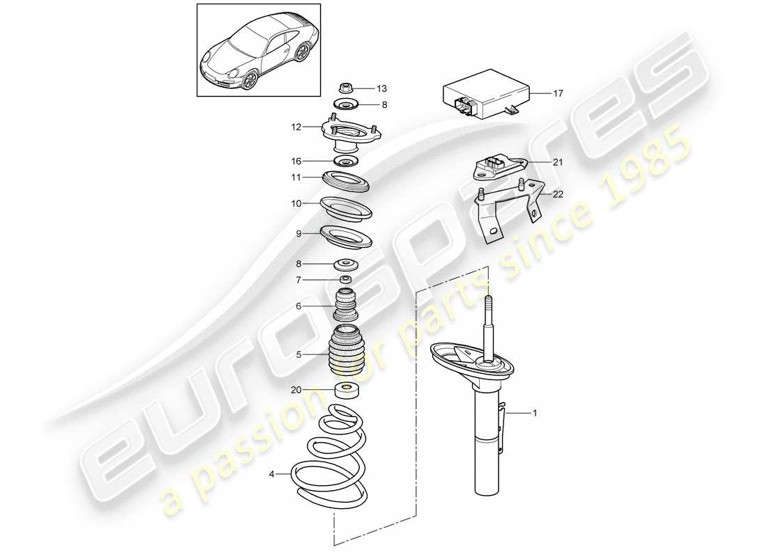 porsche 2010 (997-2) suspension part diagram