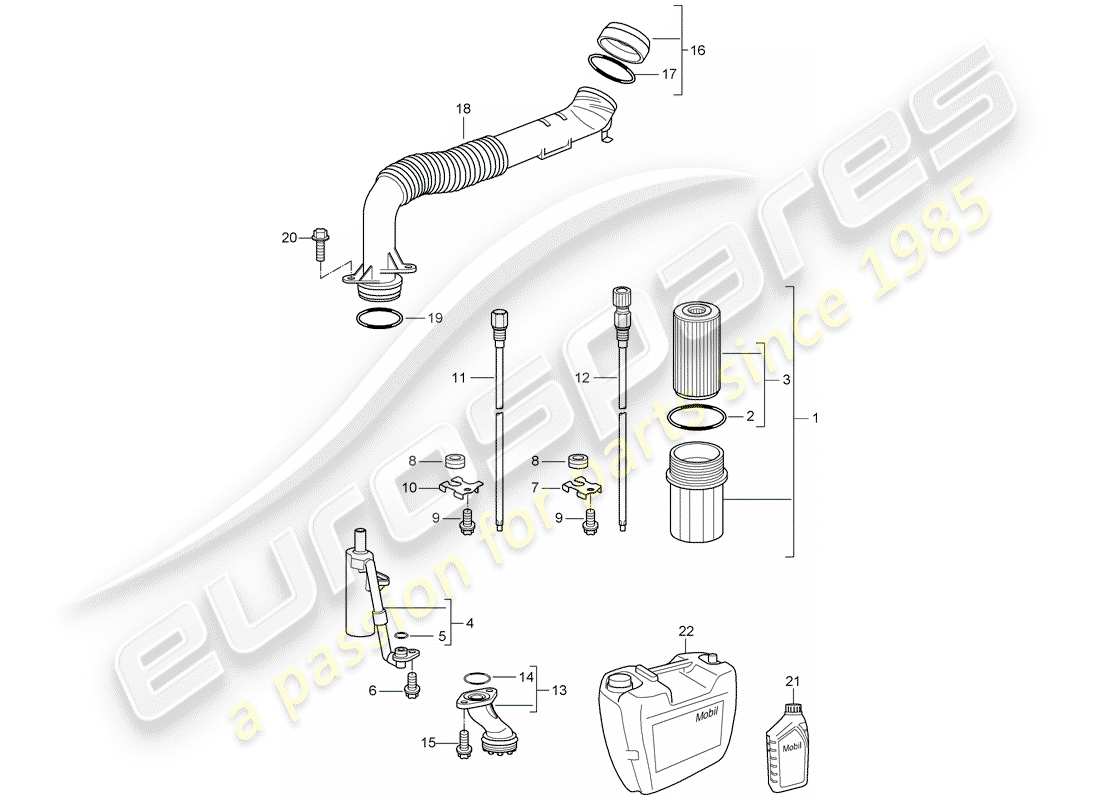 porsche 997 (2007) engine lubrication parts diagram