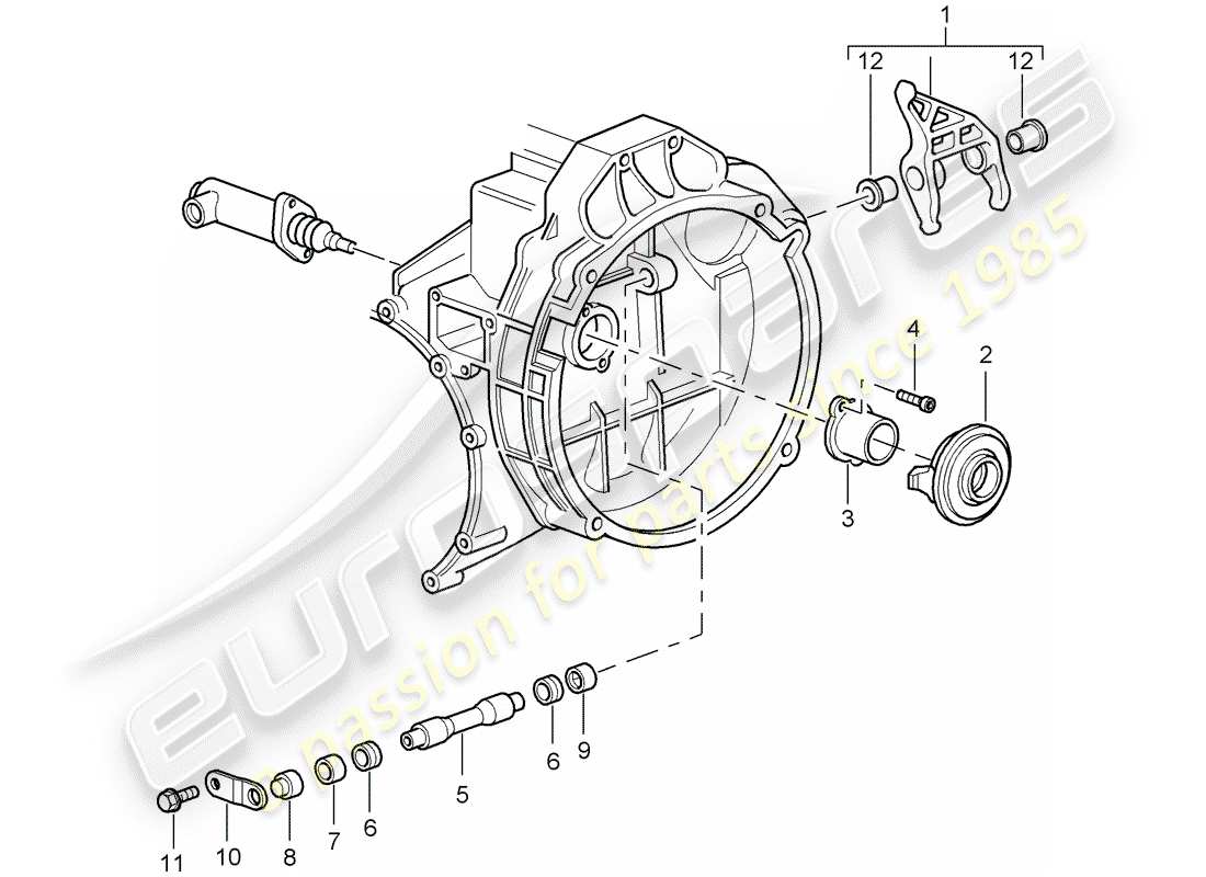 porsche 2011 (997-2 gt3) clutch release part diagram