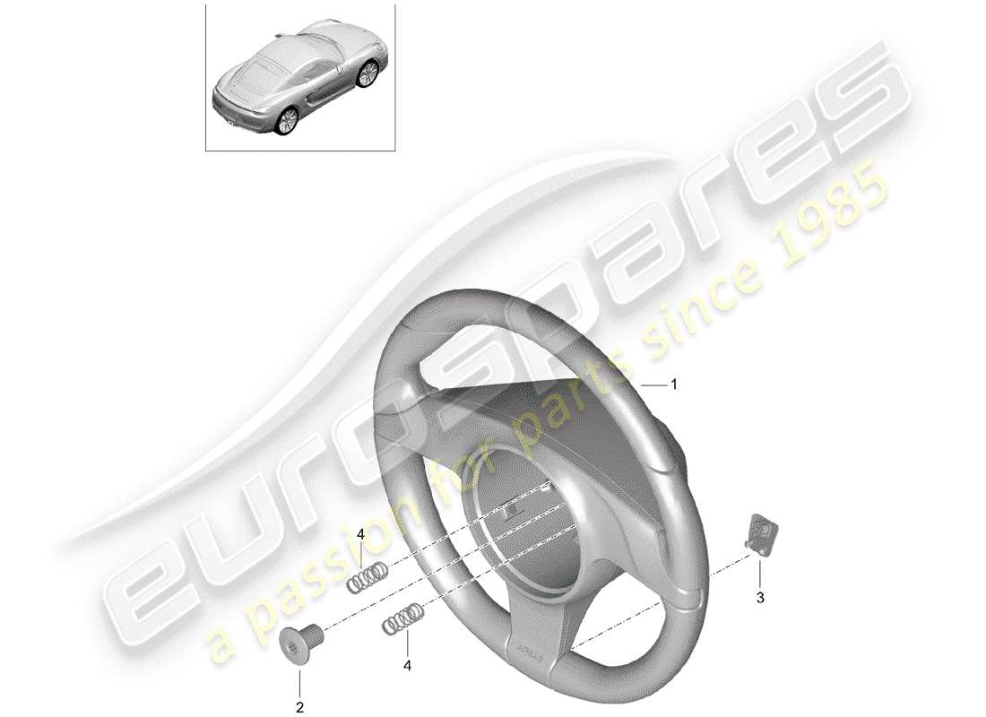 porsche cayman 981 (2014) steering wheels part diagram