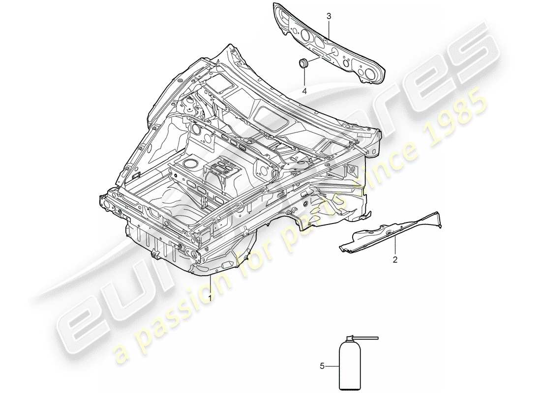 porsche 2009 (997-2) front end part diagram