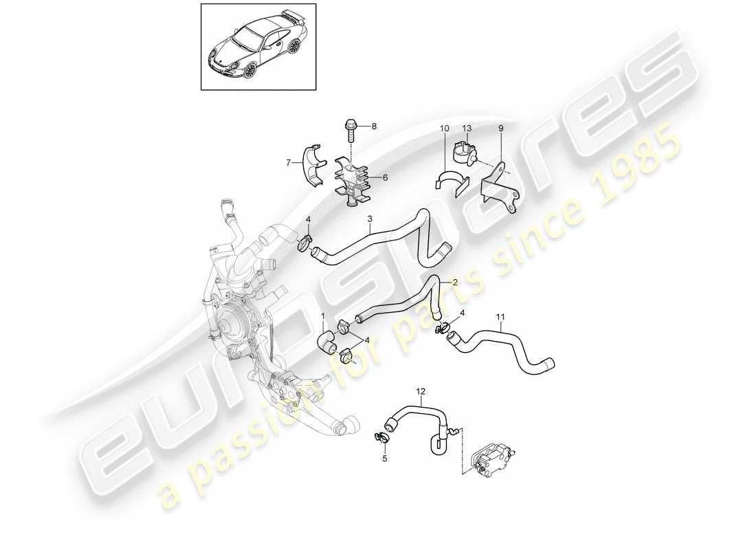 porsche 2008 (997-1 gt3) lines part diagram