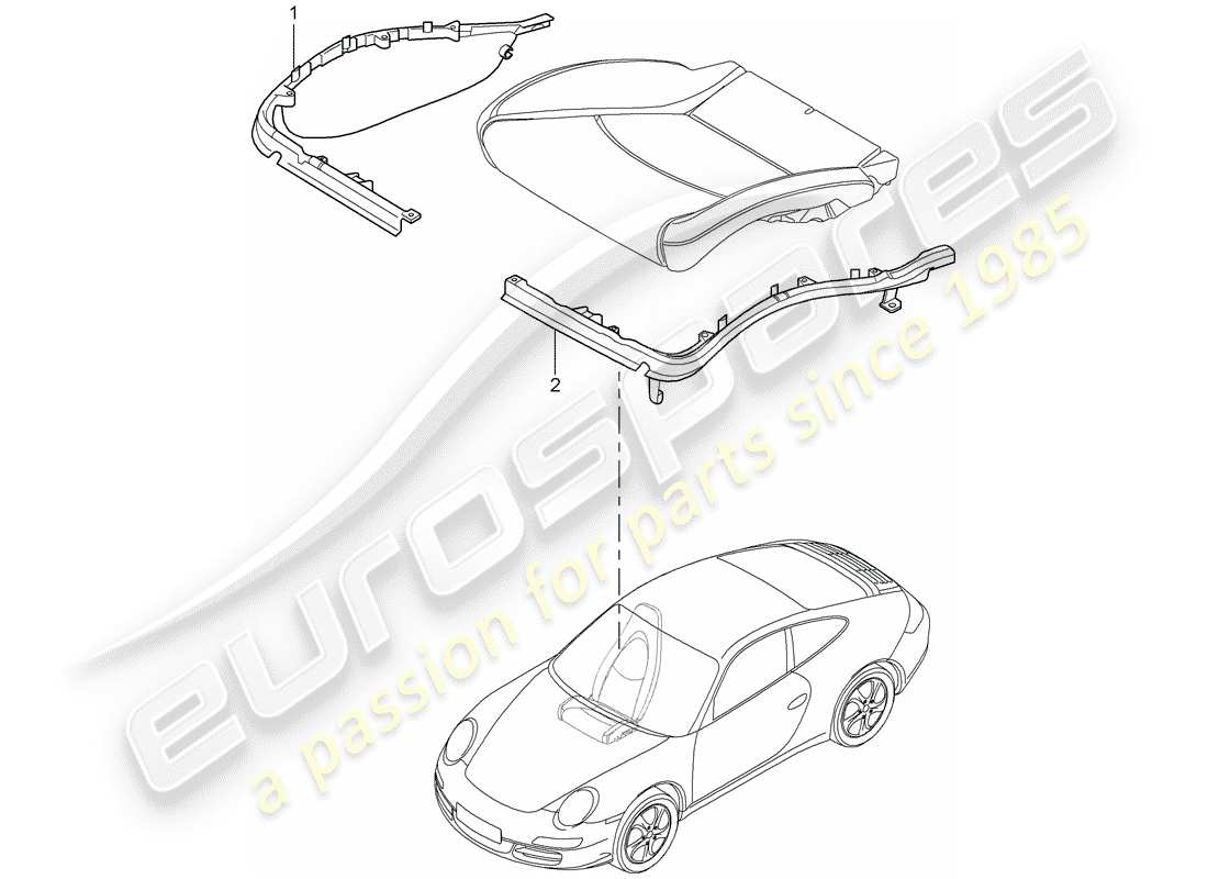 porsche 2012 (997-2 turbo / gt2 rs) cushion carrier part diagram