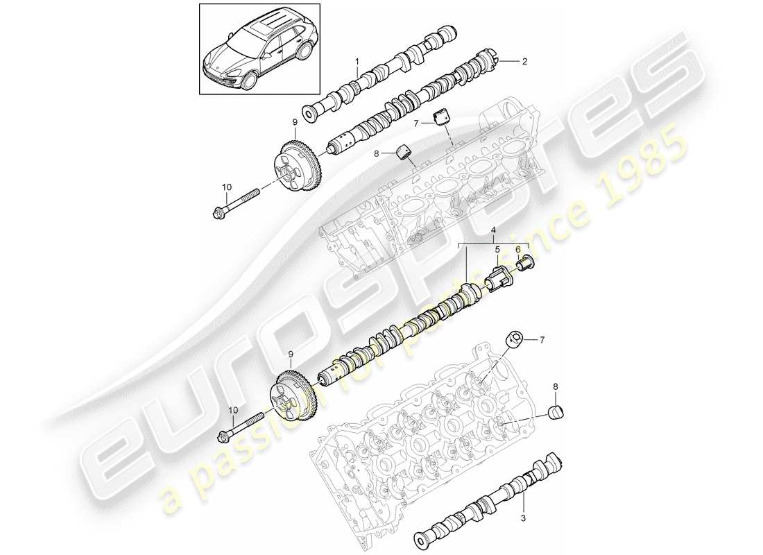 porsche 2015 (cayenne e2 92a) camshaft part diagram