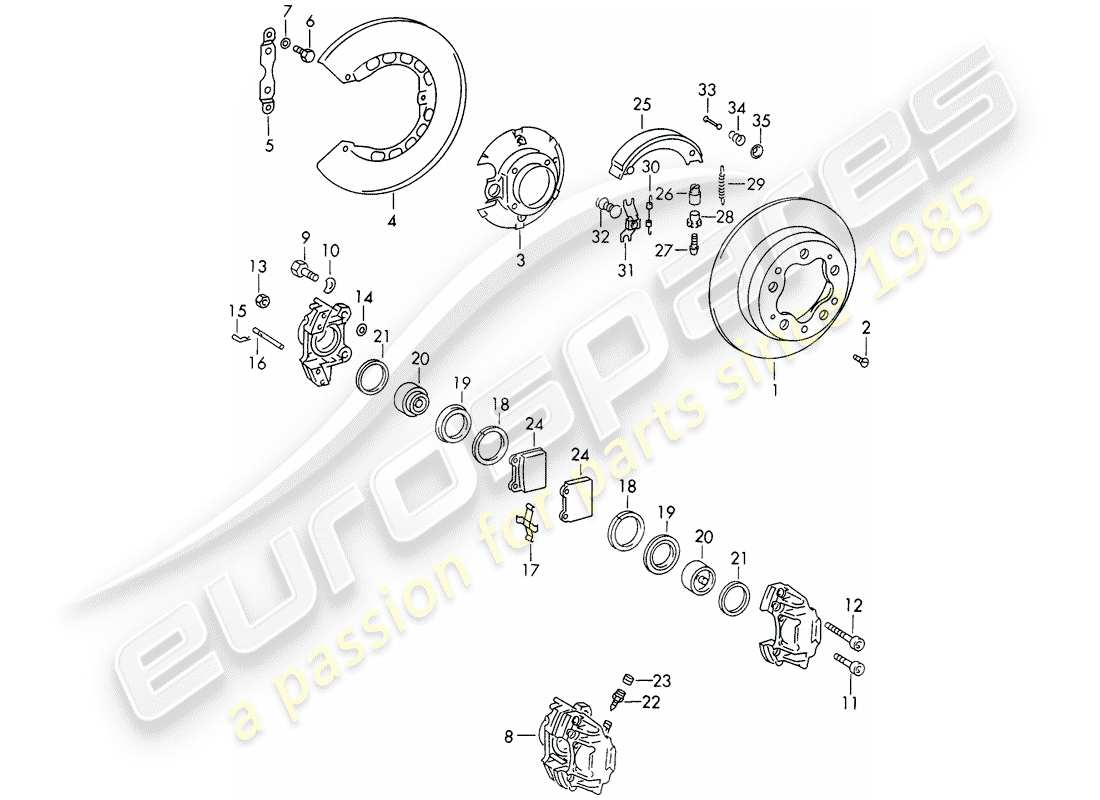 porsche 1967 (911/912) disc brakes - d - mj 1969>> - mj 1969 part diagram