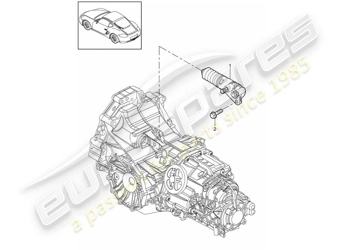 porsche 2009 (987 cayman) clutch release part diagram