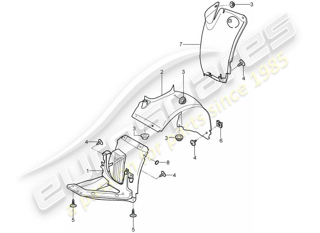 porsche 2005 (997-1) trims part diagram