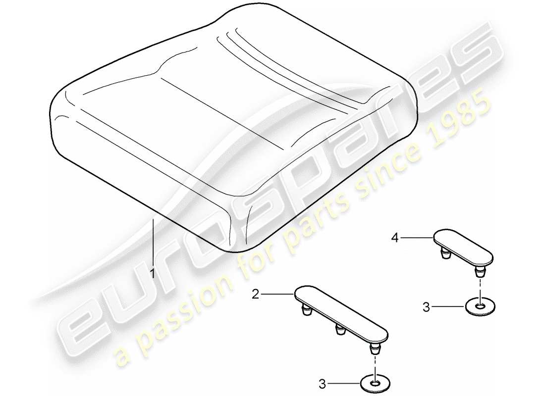 porsche 2005 (997-1) back seat cushion part diagram