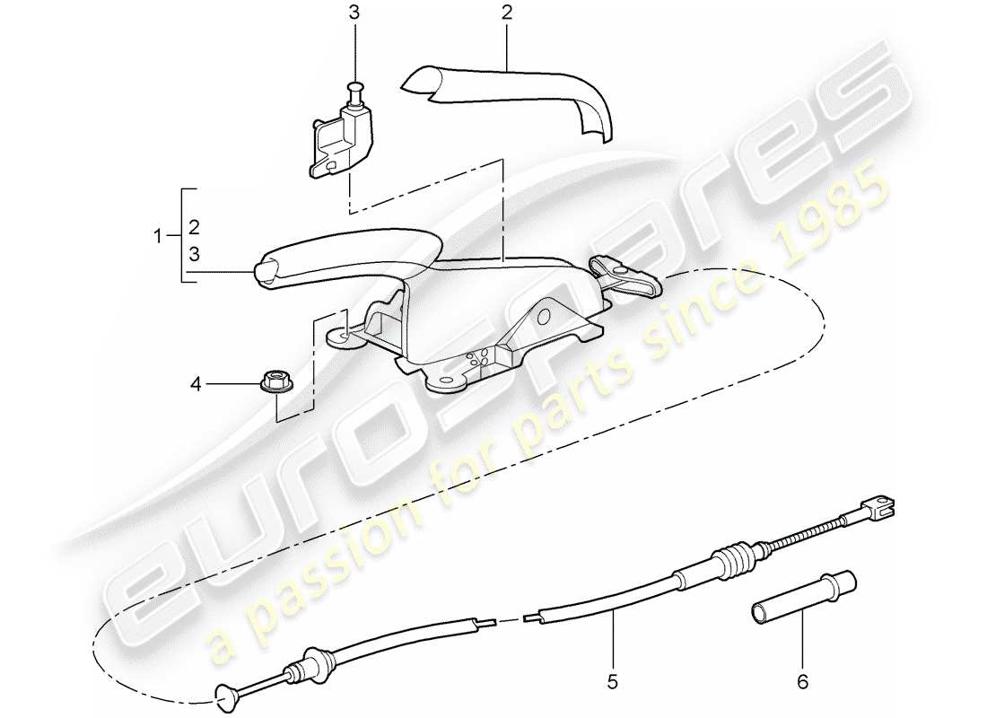 porsche 997 gt3 (2007) handbrake part diagram