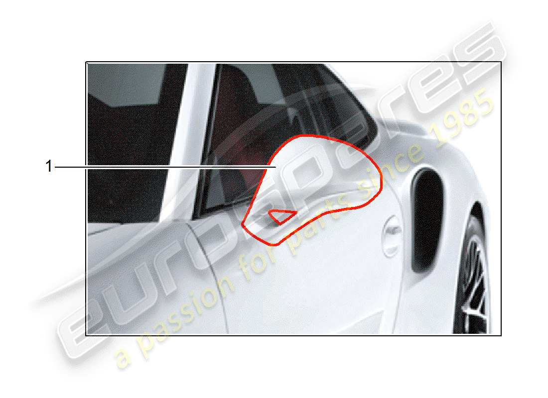porsche 2013 (tequipment 98x/99x) rear view mirror part diagram