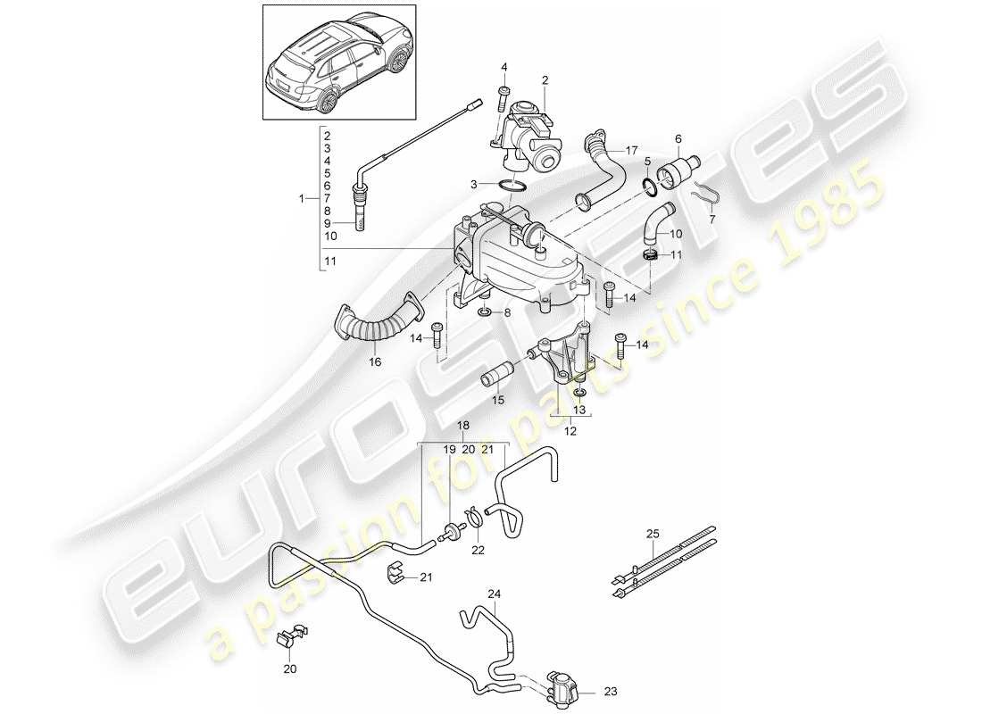 porsche 2015 (cayenne e2 92a) exhaust recirculation part diagram