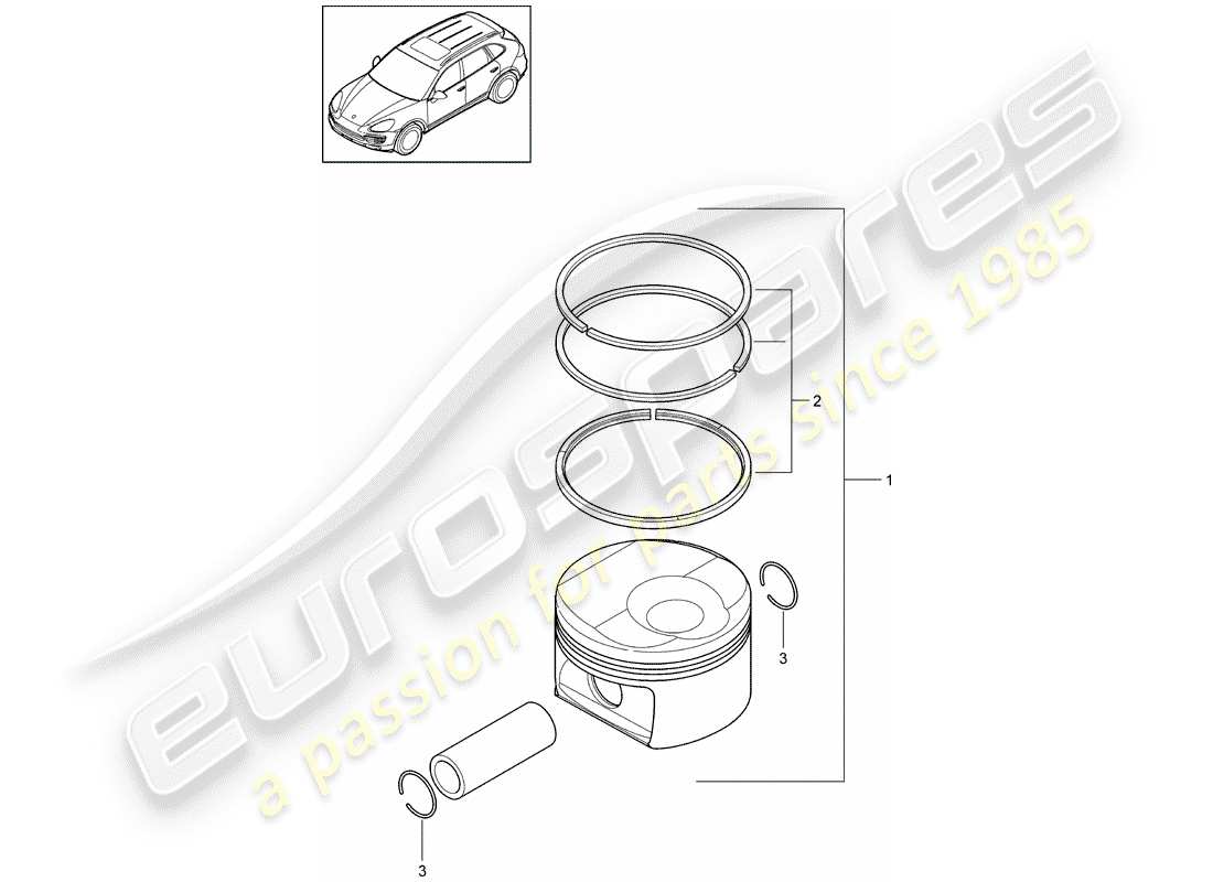 porsche 2015 (cayenne e2 92a) piston part diagram
