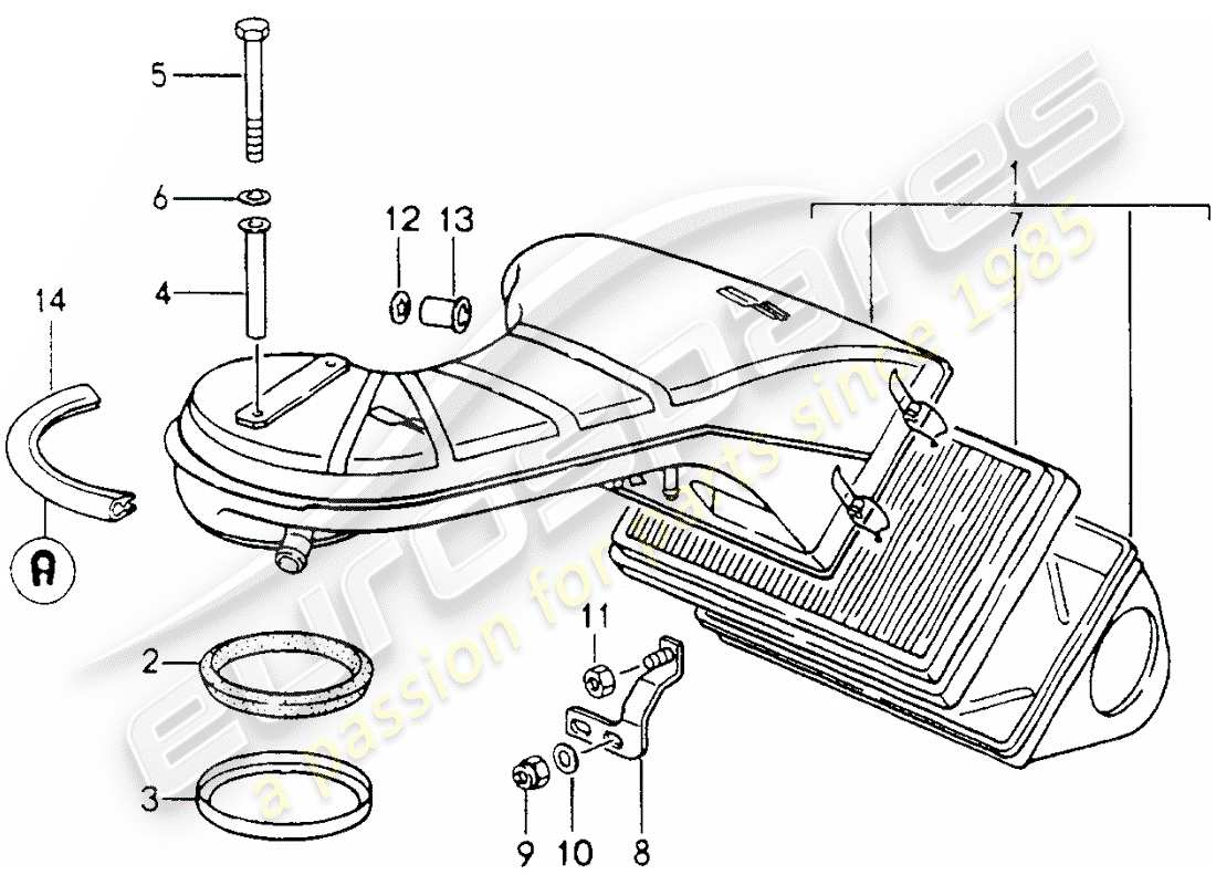 porsche 1991 (964) air cleaner parts diagram
