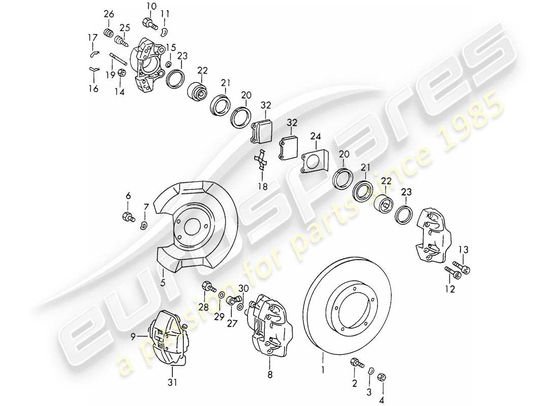 porsche 1967 (911/912) disc brakes - d - mj 1969>> - mj 1969 part diagram