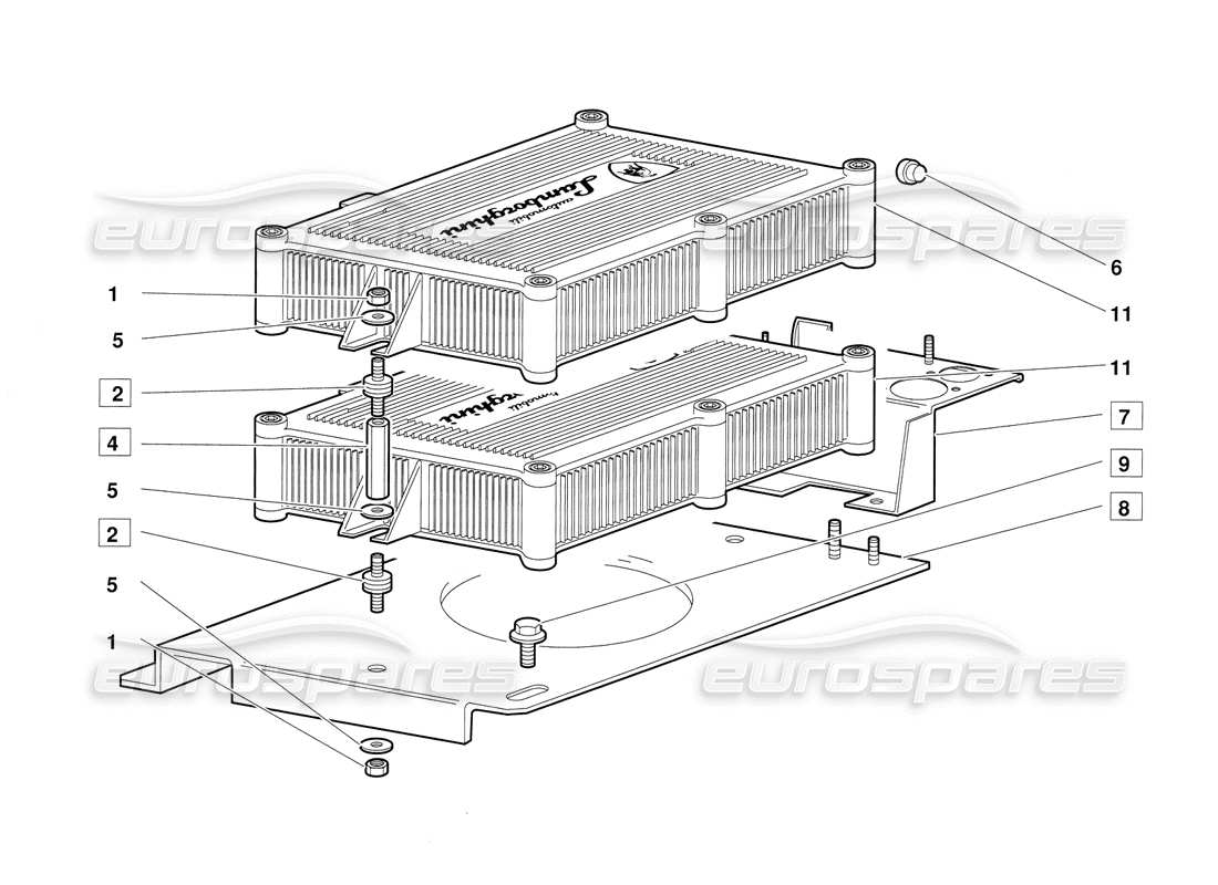 lamborghini diablo (1991) electronic injection units parts diagram