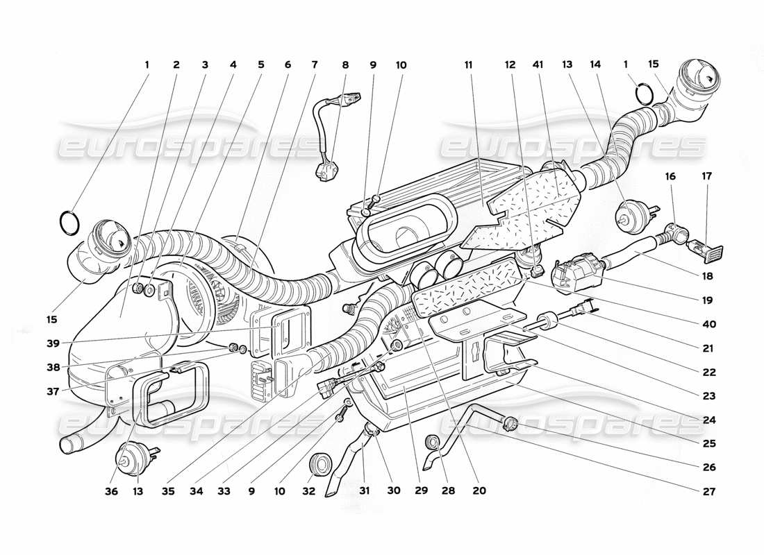 lamborghini diablo sv (1999) climate control part diagram