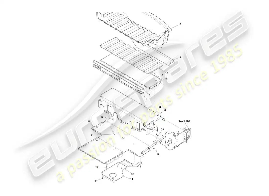 aston martin vanquish (2002) heat deflector & shields parts diagram