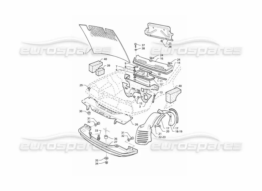 a part diagram from the maserati quattroporte (1996-2001) parts catalogue