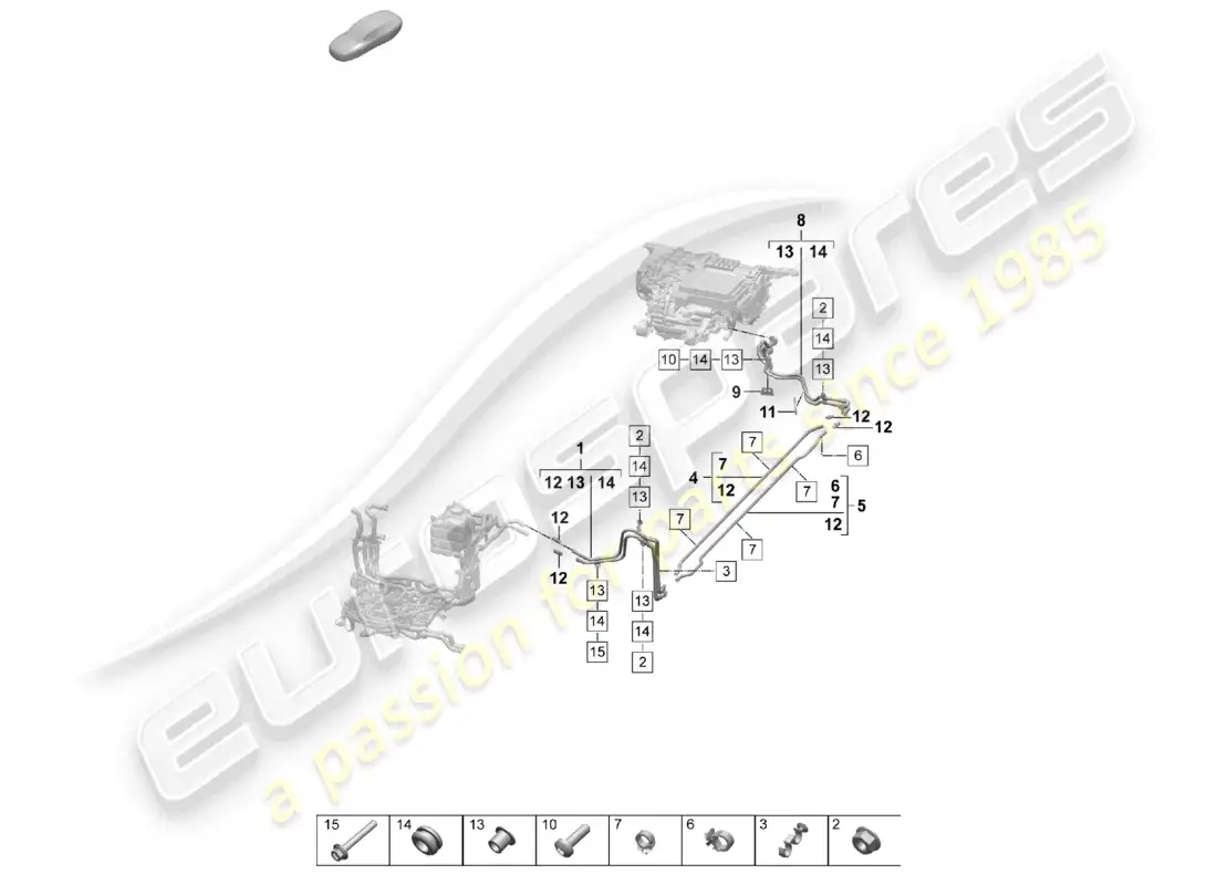 porsche 2025 (taycan 9j1-2) coolant pipe rear part diagram