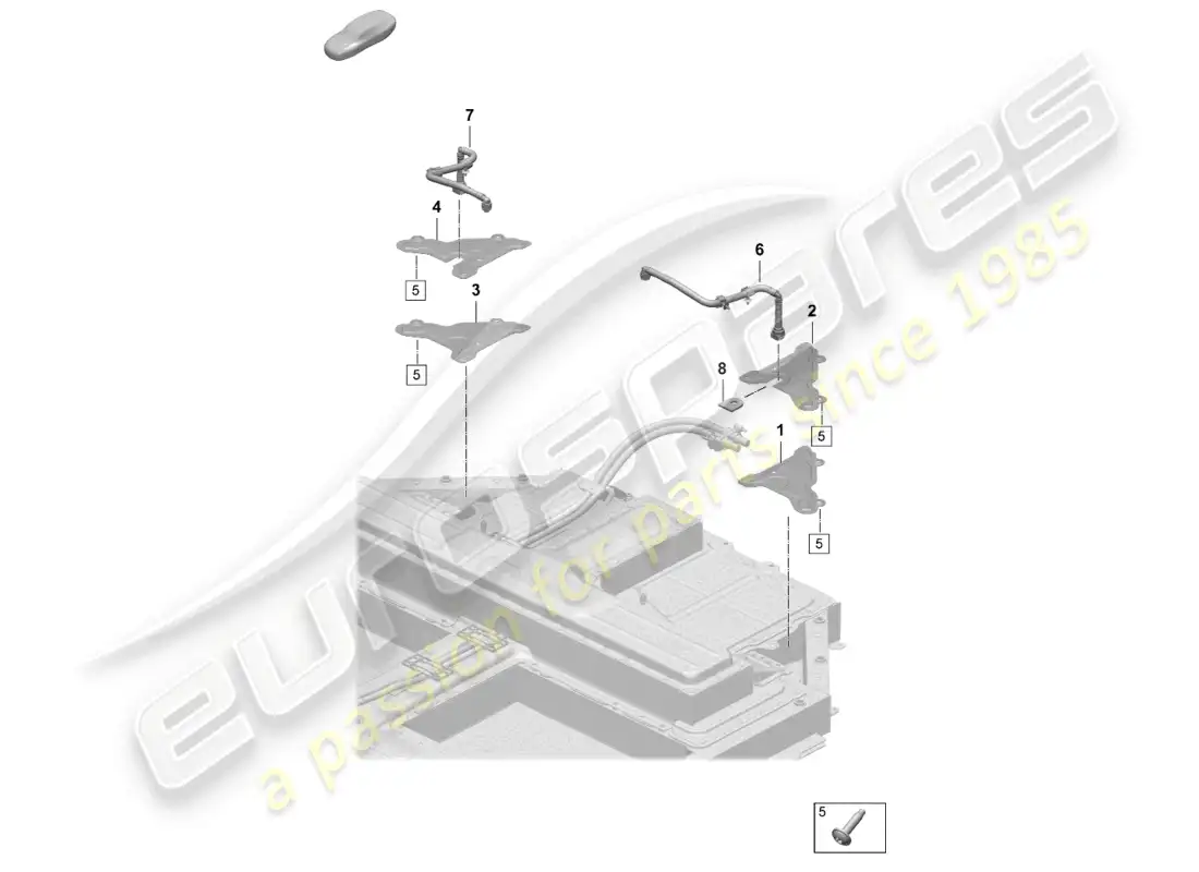 porsche 2025 (taycan 9j1-2) spare battery coolant cooling system parts diagram