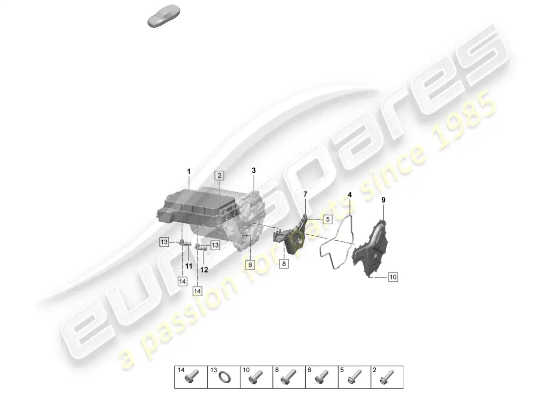 porsche 2025 (taycan 9j1-2) traction motor for elec. drive individual parts rear axle part diagram