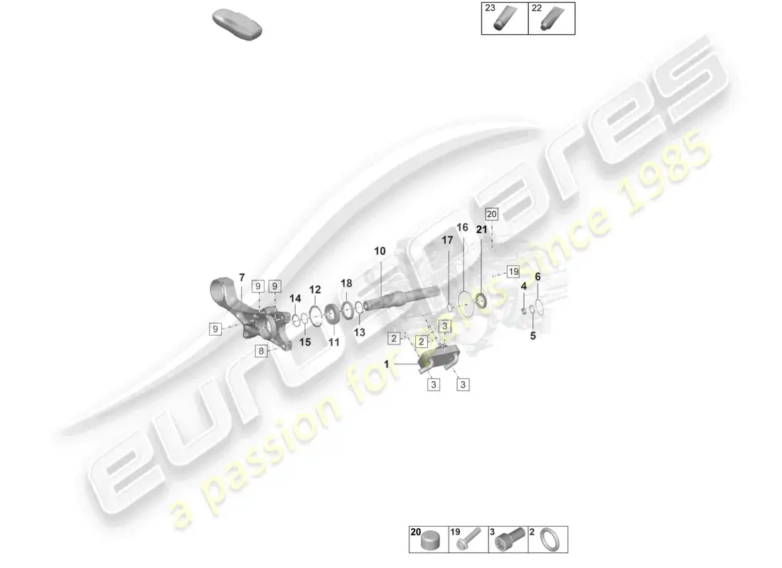 porsche 2025 (taycan 9j1-2) rear axle differential individual parts parts diagram