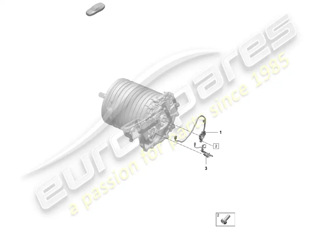 porsche 2025 (taycan 9j1-2) traction motor for elec. drive rear axle sensors part diagram