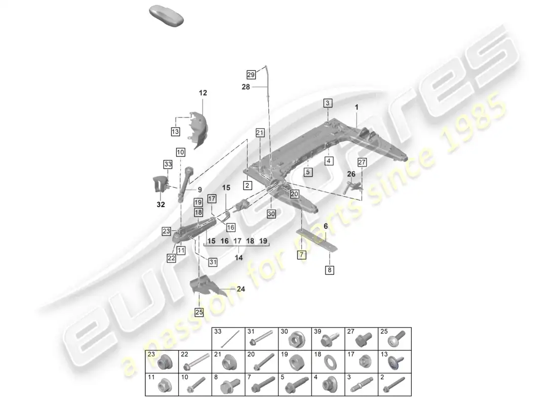 porsche 2025 (992-2 gt3/rs/st) cross member wishbone lower parts diagram