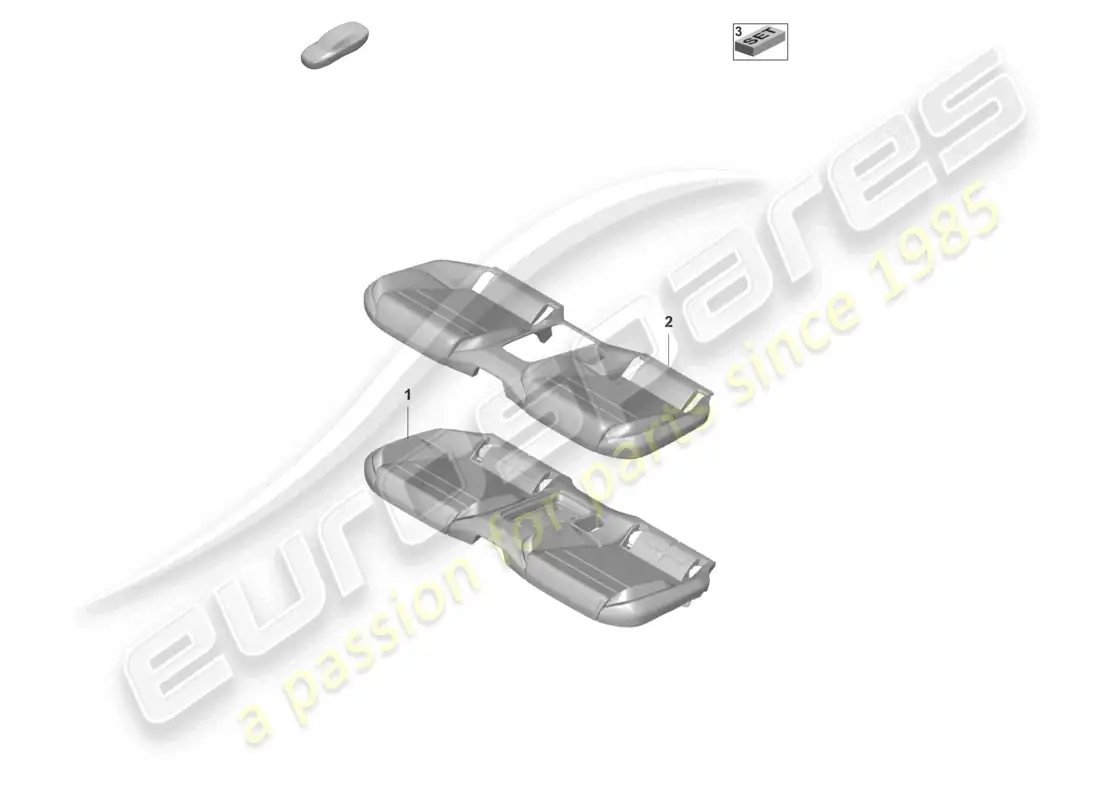 porsche 2025 (taycan 9j1-2) foam part seat cover standard seat comfort seat sports seat part diagram