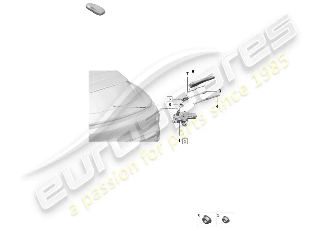 porsche 2025 (taycan 9j1-2) wiper and washer system for rear window part diagram