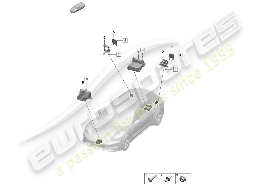 porsche 2025 (taycan 9j1-2) engine sound system part diagram