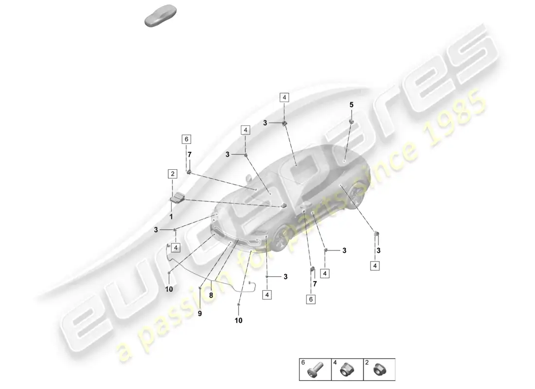 porsche 2025 (taycan 9j1-2) control unit for airbag crash sensor for airbag pedestrian protection part diagram