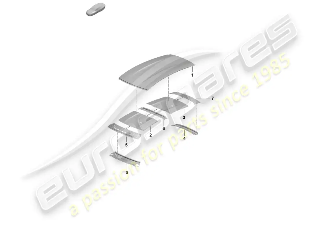 porsche 2025 (taycan 9j1-2) outer roof panel cross member part diagram