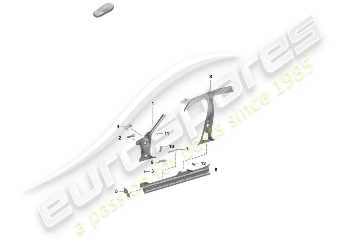 porsche 2025 (taycan 9j1-2) side panel, inner front, inner part diagram