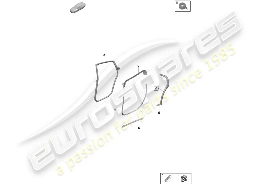 porsche 2025 (taycan 9j1-2) door seal rear accessories parts diagram