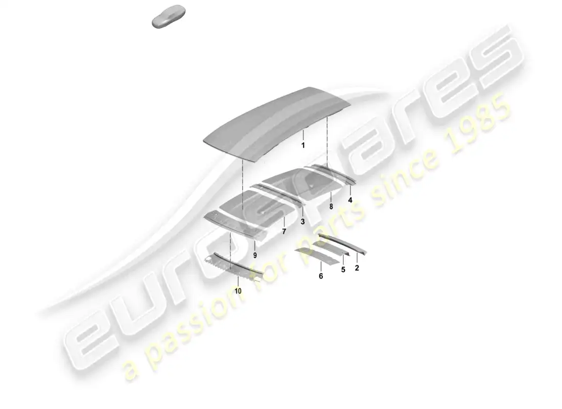 porsche 2025 (taycan 9j1-2) outer roof panel cross member part diagram