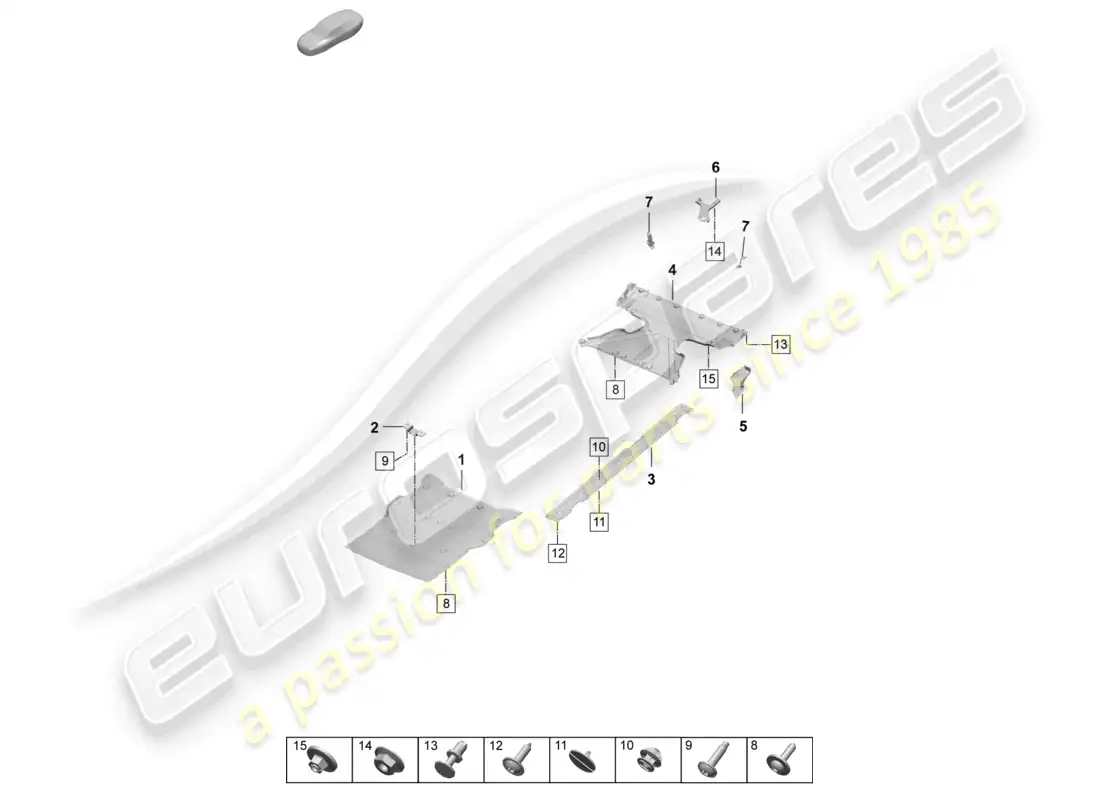 porsche 2025 (taycan 9j1-2) underbody trim accessories part diagram