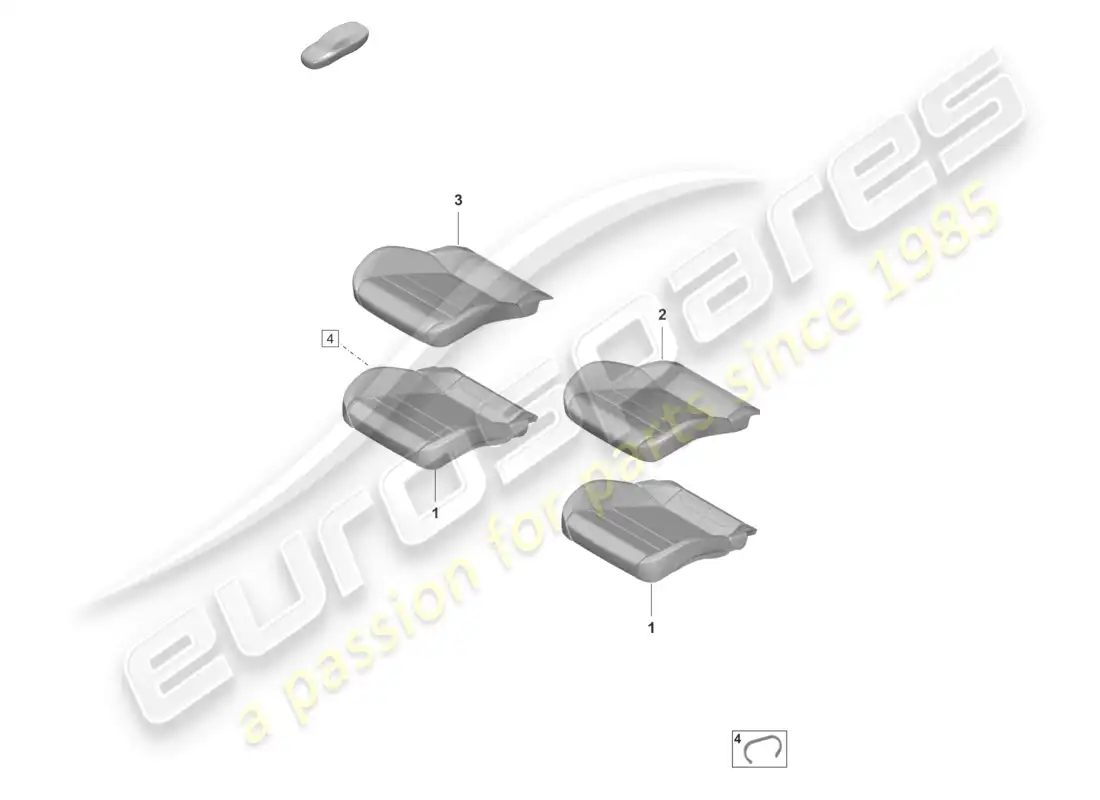 porsche 2025 (taycan 9j1-2) foam part seat cover standard seat part diagram